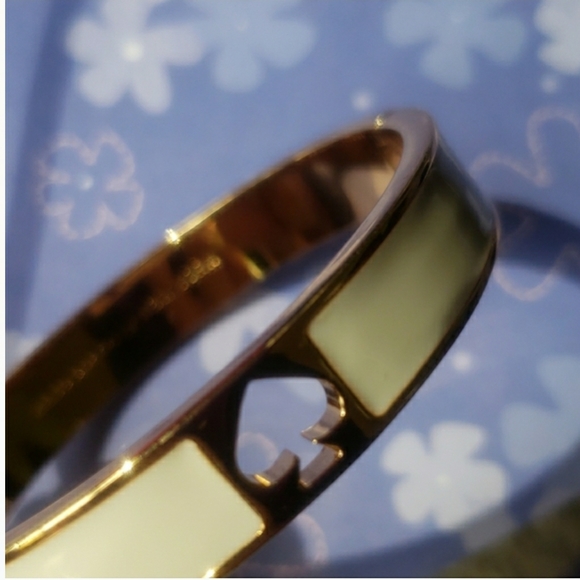 Kate Spade | White/Gold Hole Punch Bangle Bracelet - Picture 6 of 6